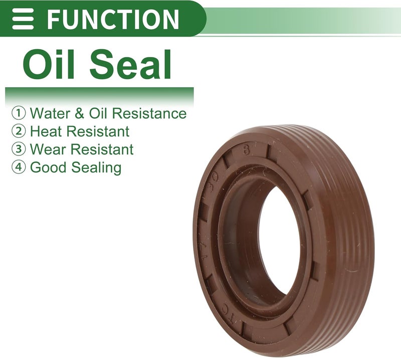 Partuto Universal Oil Seal TG4 Lip Seal Ring Rotary Shaft Seal 17x30x8mm High Pressure FKM Rubber Brown 5 Pcs - Image 3